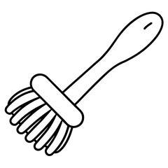 Scrub Brush line art vector