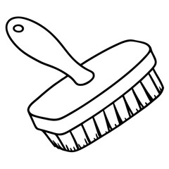 Scrub Brush line art vector