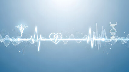 Abstract Healthcare Technology Concept with Digital Medical Light