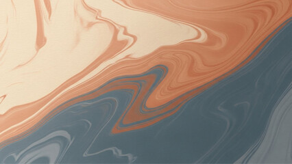 Abstract Marble Ink Gradient Background with Copper, Cream, and Slate Swirls