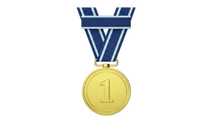 Gold Medal with Number 1