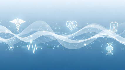 Abstract Healthcare Technology Concept with Digital Medical Light