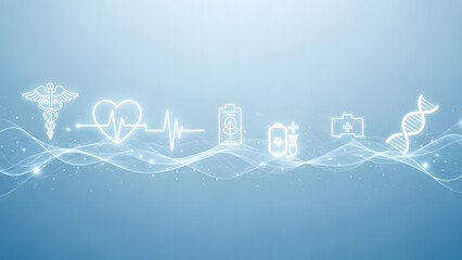 Abstract Healthcare Technology Concept with Digital Medical Light