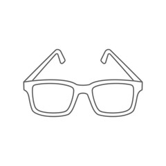 Simple line drawing of eyeglasses on a white background