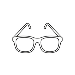 Simple line drawing of eyeglasses on a white background
