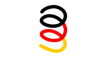 Germany flag spiral, flat color illustration