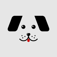 Cute Dog Face. Vector illustration