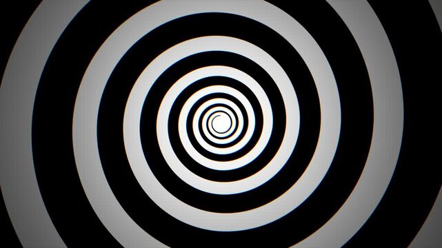 Hypnotic **Black and White Spiral** Optical Illusion Seamless Loop 4K