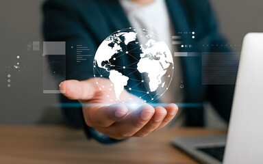 Holding a digital globe