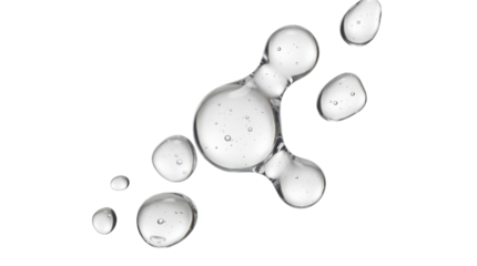 Clear Water or Gel Drops on White Background