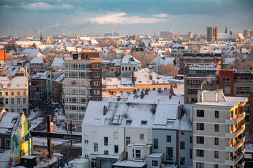 Fototapeta premium The outdoors in Ghent during the winter. 