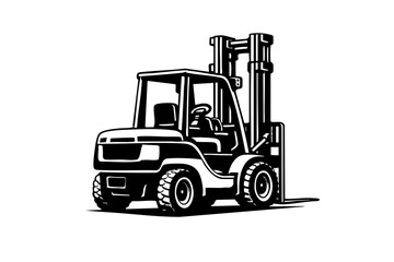 Rear three-quarter angle forklift showing counterweight and mast structure