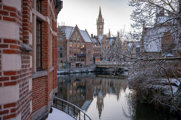 Fototapeta premium The outdoors in Ghent during the winter. 