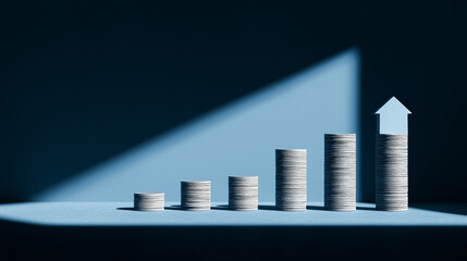 Stacked Coins Showing Financial Growth