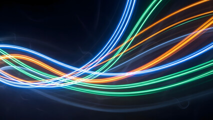 Futuristic Space Energy Abstract Background with Glowing Particles