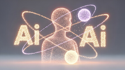 Human Centered Artificial Intelligence Concept with Soft Emotional Light