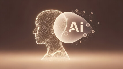 Human Centered Artificial Intelligence Concept with Soft Emotional Light