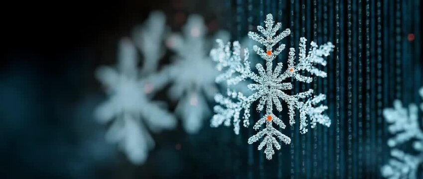 Binary code-backed digital snowflake for seasonal technologies