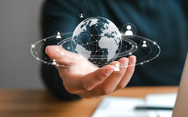 Holding a digital globe