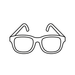 Simple Outline Icon of Black Rimmed Eyeglasses, Vector Graphic