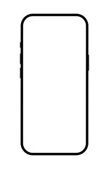 Mobile phone mockup, black models smartphone template, front view. Smartphone mockup with transparent screen isolated on transparent background. Mobile phone model.