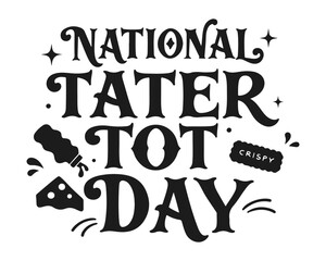 Obraz premium National Tater Tot Day Celebration Food Vector Illustration Isolated on White