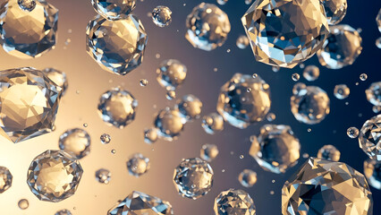 Luxury Crystal Abstract Background with Sparkling Glass Light Effects