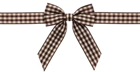 [Generative AI] 브라운 체크무늬 리본 보우 빈티지 선물 장식