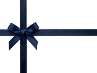 [Generative AI] 네이비 리본 십자형 선물 포장 고급 미니멀 배경