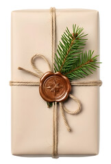[Generative AI] 왁스 실링과 소나무 장식의 빈티지 크리스마스 선물 포장