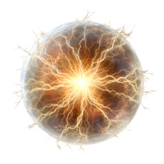 Glowing Plasma Ball with Electric Tendrils and Radiant Energy Burst