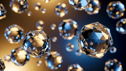 Luxury Crystal Abstract Background with Sparkling Glass Light Effects