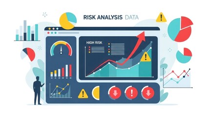 vector illustration of graphs and charts
