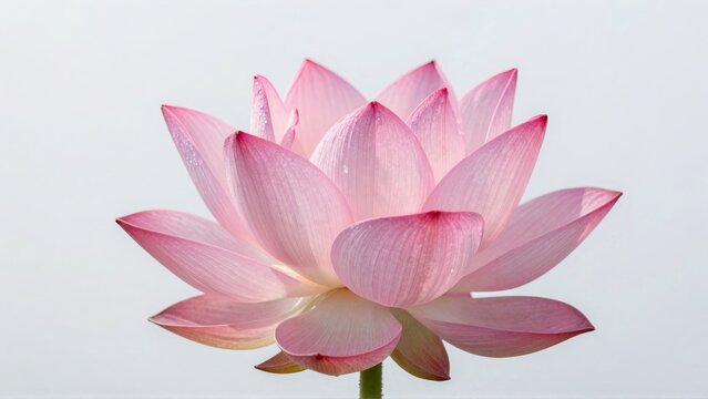 Pink lotus flower with dew - Powered by Adobe