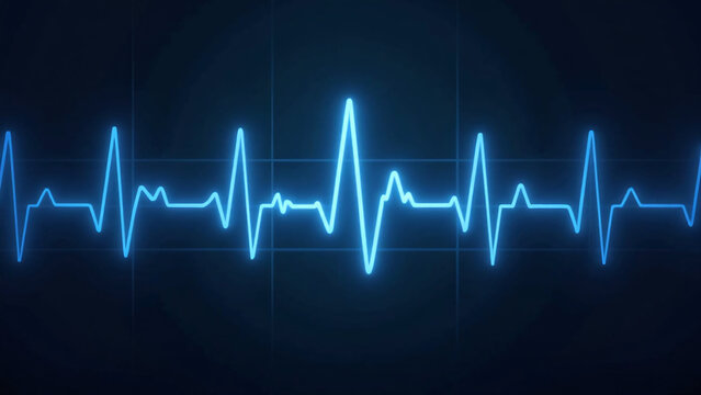 A glowing ECG waveform pulses across deep blue, evoking precision, vitality, and the rhythm of life.
