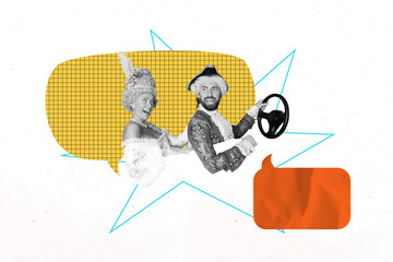 Composite image trend artwork collage of cloud comic message bubble comment opulence medieval style...