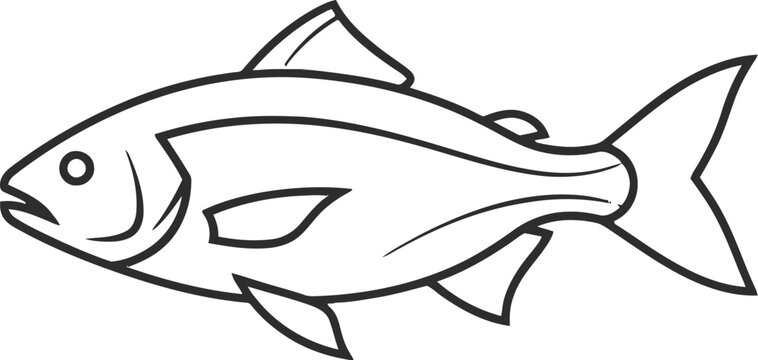 Simple line drawing of a fish