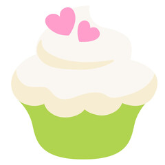 cute vector cupcake flat design