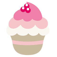 cute vector cupcake flat design