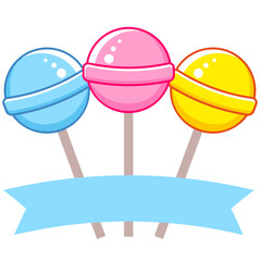 Vector simple swirly lollipop banner