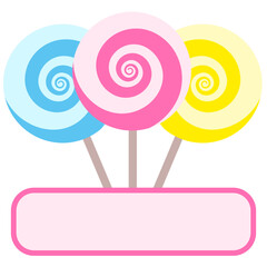 Vector simple swirly lollipop banner