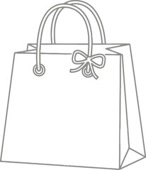 Simple handbag with bow detail on white background