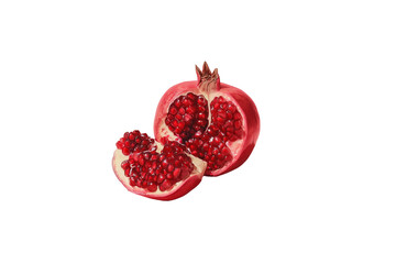 pomegranate isolated on white