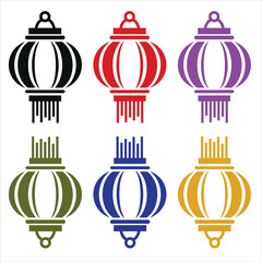 Wind Chime Icon Vector Isolated on White  Hanging Garden Decor Symbol