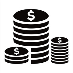 Coin Vector Illustration Isolated on White  Finance Money Currency Concept