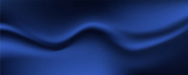 Navy blue silk satin. Silky shiny fabric. Dark luxury background with space for design. Banner. Wide. Long. Panoramic,Eps10