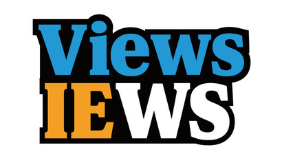 A design with the word "Views" above "IEWS". Letters are various colors with black outline