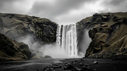 Majestic waterfall nature landscape travel