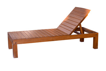 Wooden brown sunbed