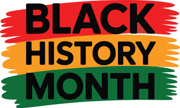 Black history month celebration logo with red yellow and green colors